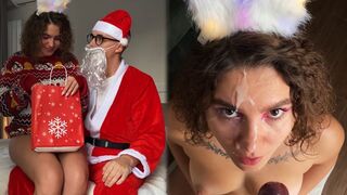 Az újévi legjobb ajándék: porno a mikulással és varázslatos arcon élvezés
