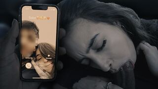 Tini bige megcsalja a pasiját és leszopja a nagy dákót